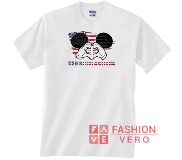Mickey Mouse God Bless America Flag Unisex adult T shirt
