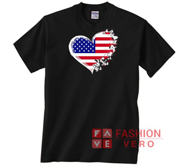 Snoopy Heart American Flag the 4th Of July Unisex adult T shirt