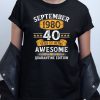 40 Years Old September 1980 T shirt