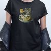 Cute Cat In Tea Cup Print T shirt