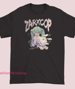 Graphic T-shirt featuring a bold design of Zarxcop, with striking artwork and vibrant colors, perfect for fans of unique and eye-catching fashion