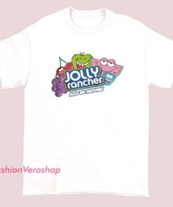 A funny T-shirt featuring an illustration or graphic of Kawhi Leonard paired with a Jolly Rancher candy, combining humor and pop culture