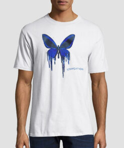 T shirt White Cute Staycation Butterfly