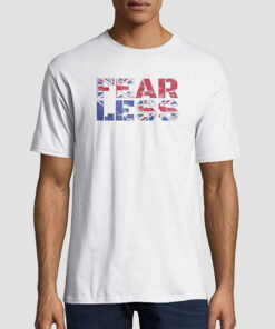 T shirt White Funny American Flag Fearless
