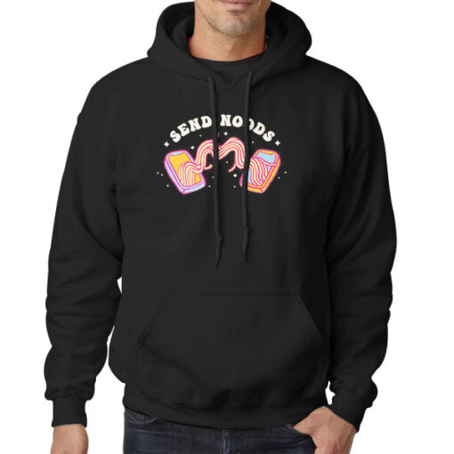 Hoodie Black Ramen Graphic Send Noods