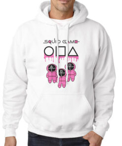 Hoodie White Dripped Blood Squid Game