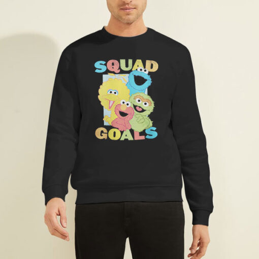 Sweatshirt Black Squad Goals Sesame Street