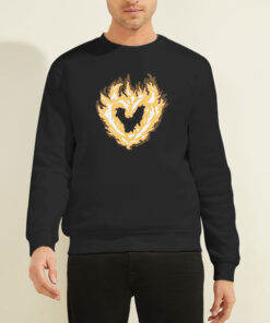 Vintage Flame Heart on Fire Sweatshirt