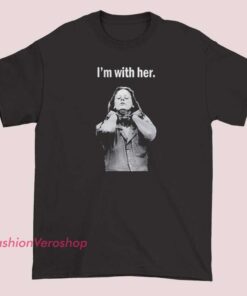 Unisex T-shirt featuring a graphic design with the text 'I'm with her' and an illustration or image related to Aileen Wuornos.