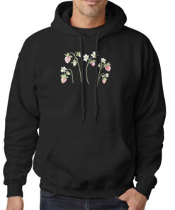 Hoodie Black Cute Graphic Fruits Strawberry