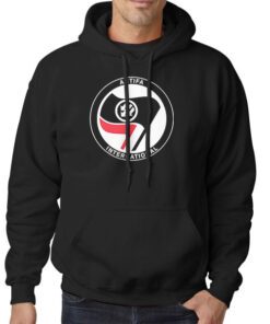 Hoodie Black Logo Flag International Antifa