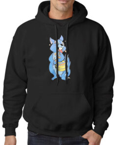 Hoodie Black Vintage 90s Mascot Graphic Yoohoo