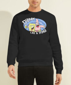 Sweatshirt Black Drink Like a Spongebob Drunk