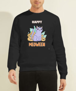 Happy Meoween Purple Cat Sweatshirt