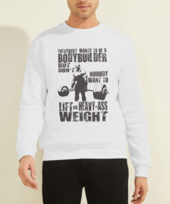 Sweatshirt White Light Weight Baby Ronnie Coleman Deadlift