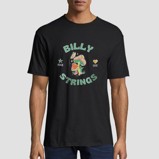 T shirt Black Funny Billy Strings Mushroom
