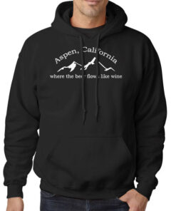 Hoodie Black Where the Beer Flows Like Wine