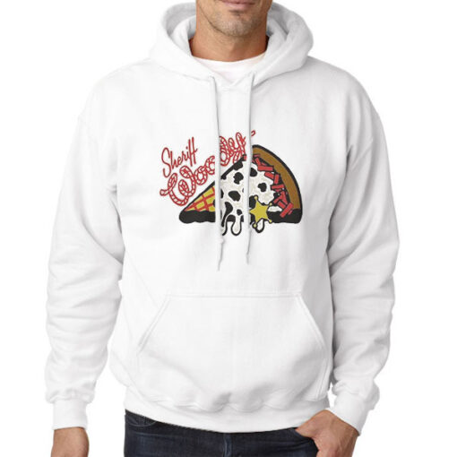 Hoodie White Sheriff Woody Pizza Slice