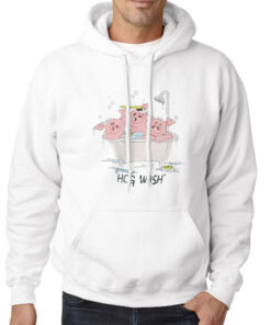 Hoodie White Vintage 1988 Cute Pig