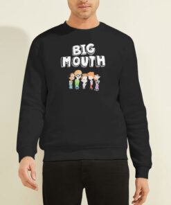 Sweatshirt Black Funny Cartoon Big Mouth Merch