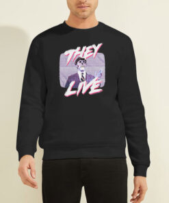 Sweatshirt Black Skeleton They Live