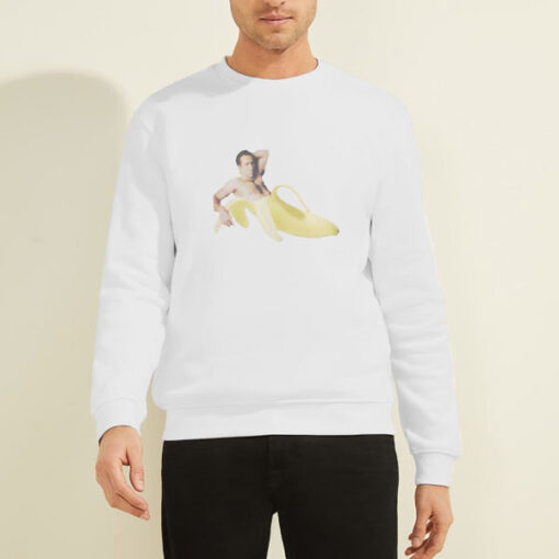 Sweatshirt White Parody Banana Nicholas Cage