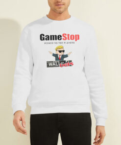 Sweatshirt White Power to the Players Wallstreetbets