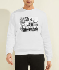 Sweatshirt White Stealy Wheely Automobiley