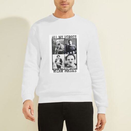Sweatshirt White Vintage Character Serial Killer Clothing