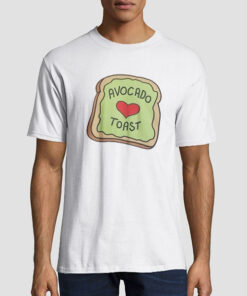 T shirt White Cute Graphic Toast Avocado