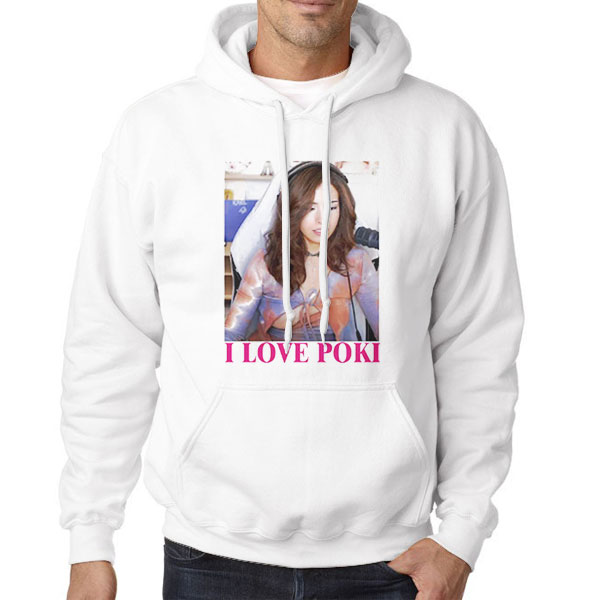 Pokimane Open Shirt, Love Poki Sweatshirt Unisex Hoodie