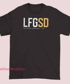 T-shirt with the acronym 'LFGSD' displayed prominently, featuring bold lettering. The meaning of the acronym is not specified and may vary depending on context