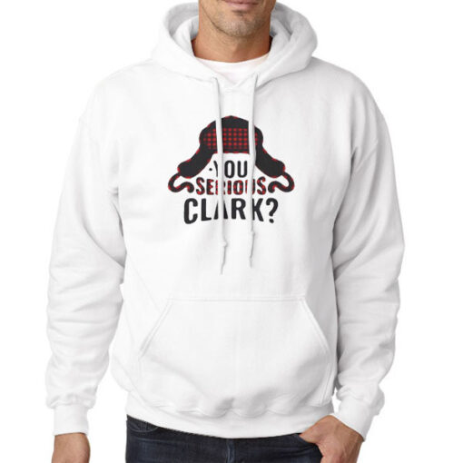 Hoodie White You Serious Clark