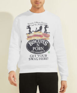 Sweatshirt White Biscuit N Porn Sexy Girls