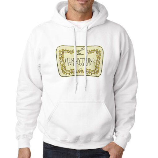 Hoodie White Hennything Is Possible Logo