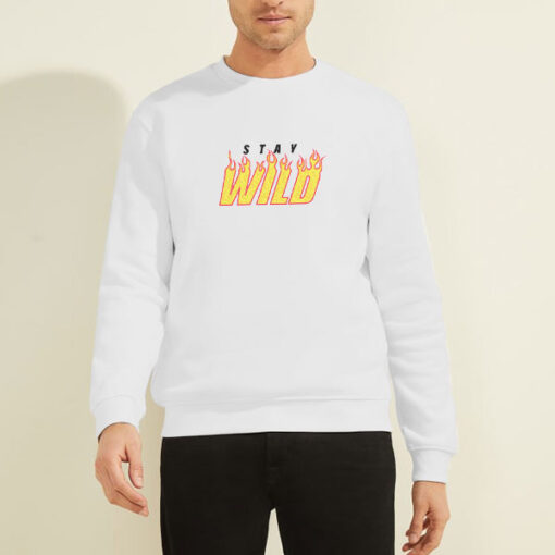 Sweatshirt White Ben Azelart Merch Stay Wild