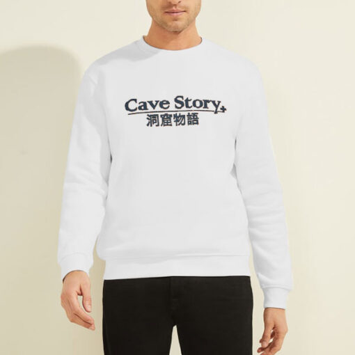 Sweatshirt White Japanese Cave Story