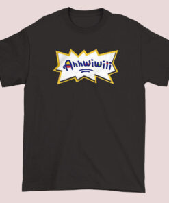 Funny AJ Greene merchandise T-shirt featuring the playful 'ahhwiwili' text and graphic design, ideal for fans