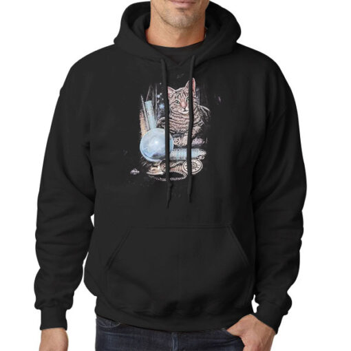 Hoodie Black Cute Library the Mountain Cat