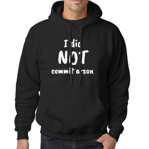 Hoodie Black Funny Quotes I Did Not Commit Arson