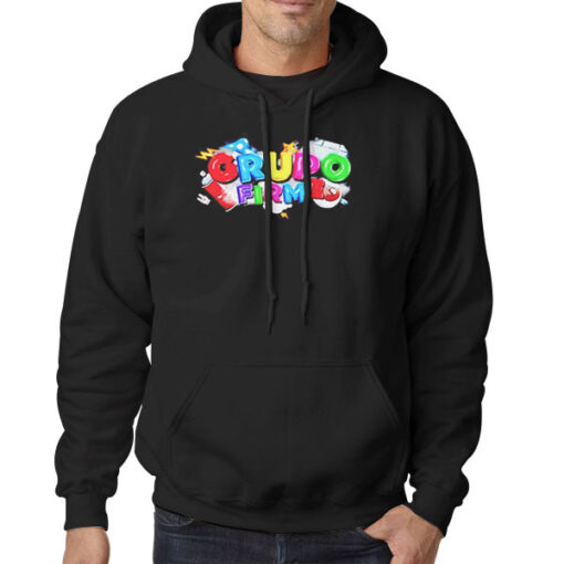 Hoodie Black Grupo Firme Logo Color