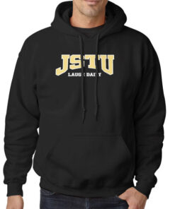 Hoodie Black Jstu Laugh Daily
