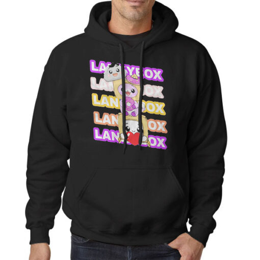 Hoodie Black Lankybox Shop Boxy Foxy Rocky