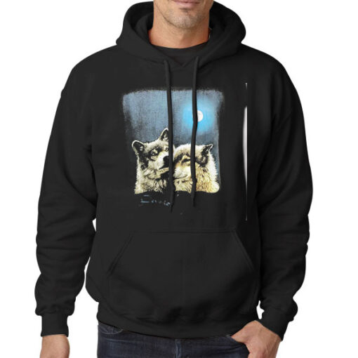 Hoodie Black So Sweet Vintage Wolf