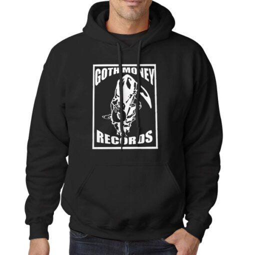 Hoodie Black Vintage Grim Reaper Goth Money Records