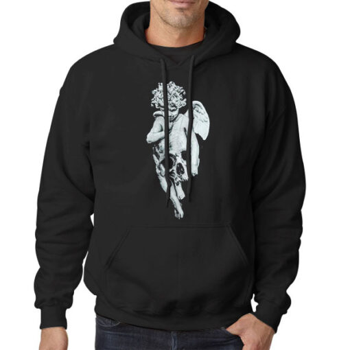 Hoodie Black Vintage Skull Angel Young Thug