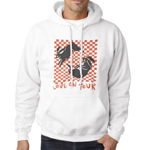 Hoodie White Harry Styles Love on Tour Bunny