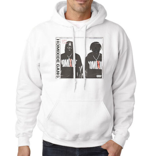 Hoodie White Homixide Gang Merch Homixide