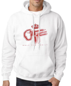 Hoodie White Inspired Vtg Only the Family Otf