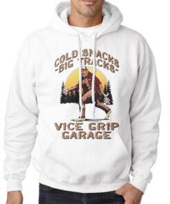 Hoodie White Vice Grip Garage Merch Cold Snacks Big Tracks